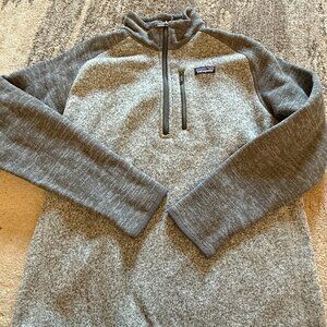 Patagonia Mens Large Better Sweater 1/4 Zip Pullover Gray